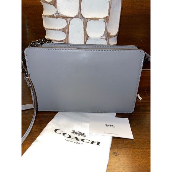 Coach Carter NEW Signature Chain Crossbody Gray Bag - Picture 4 of 8